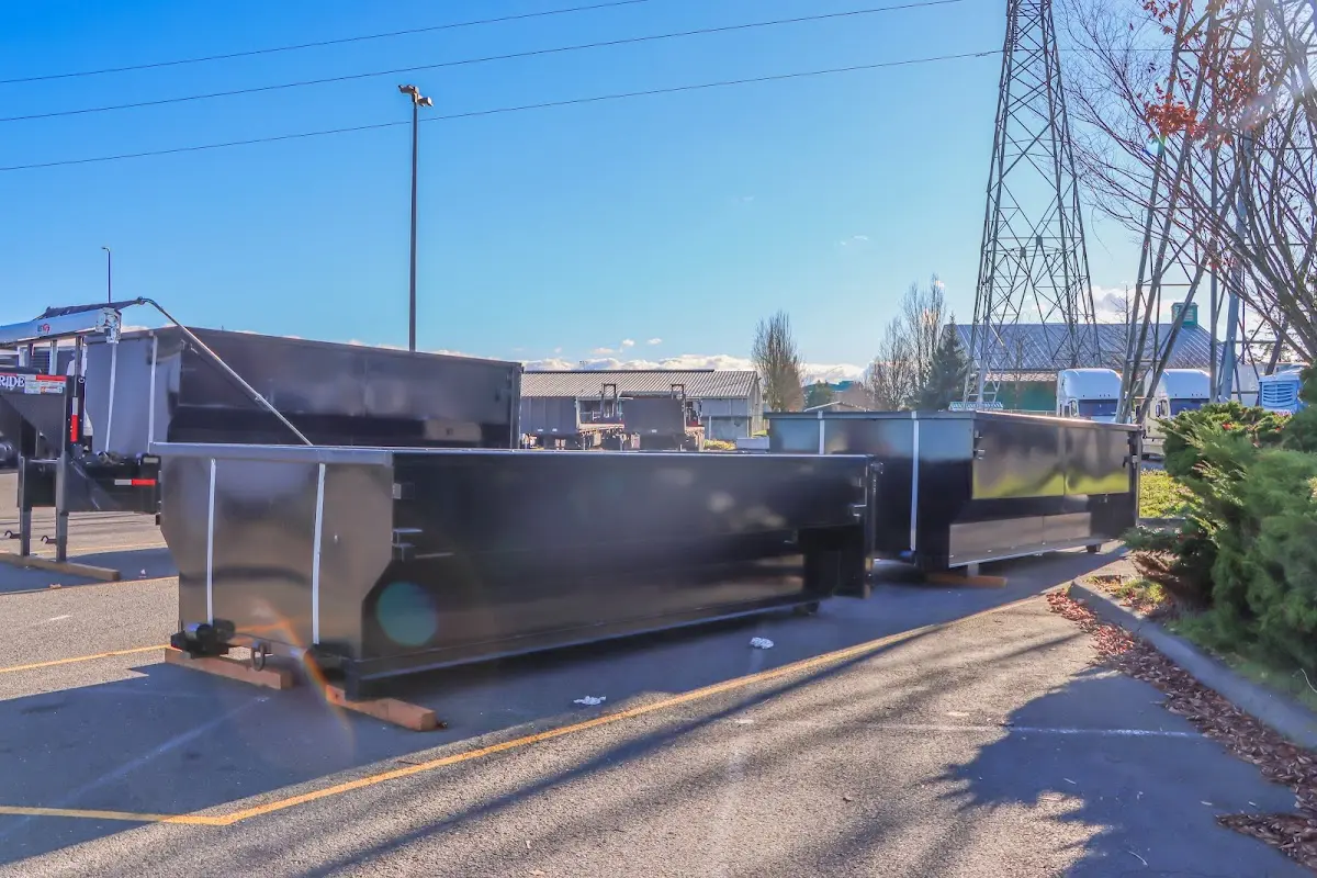 Roll-off dumpster ready for waste disposal at job site for Construction Dumpster Rental in Gladewater